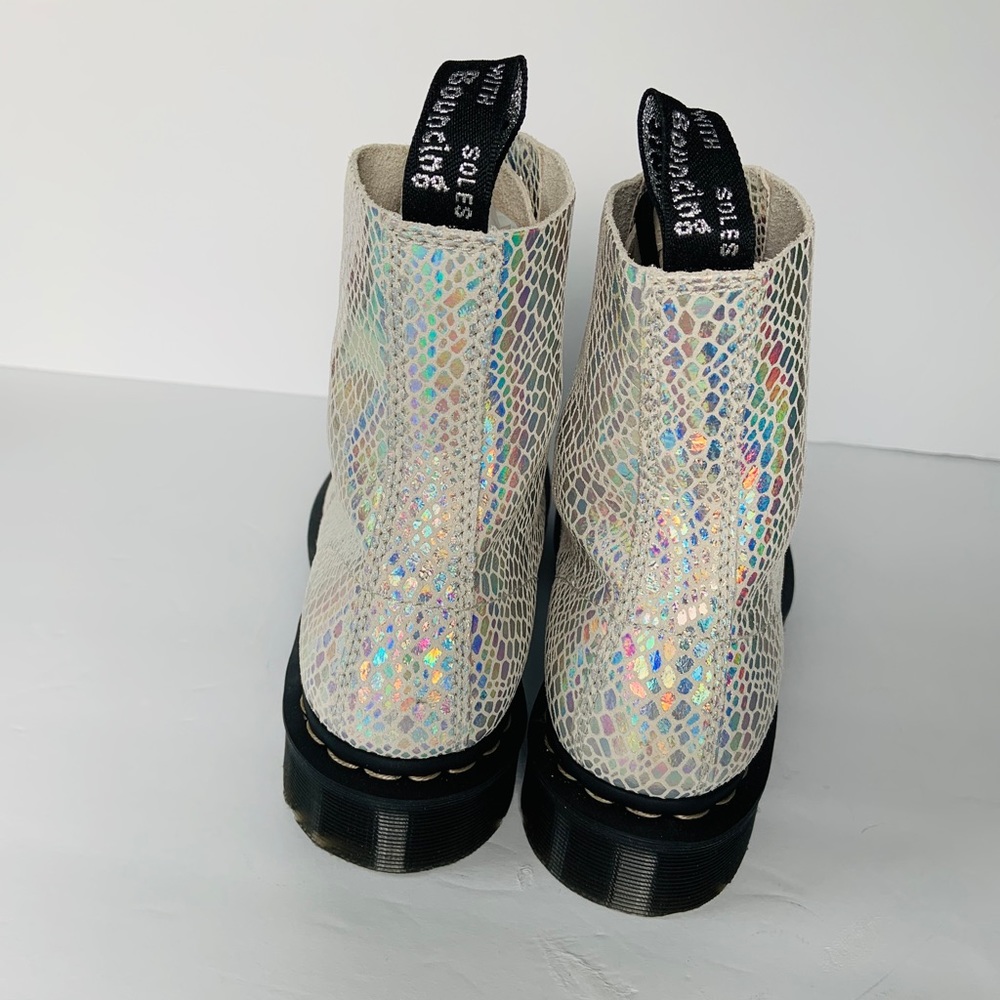 Dr. Martens 1460 Pascal Metallic Snake Shimmer  Festival Lace Up Combat Boots - Picture 5 of 11